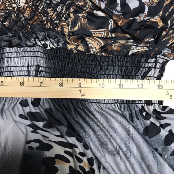 V-Neck Maxi Dress Women’s Size 4 animal print short sleeve Pre owned - Picture 8 of 14